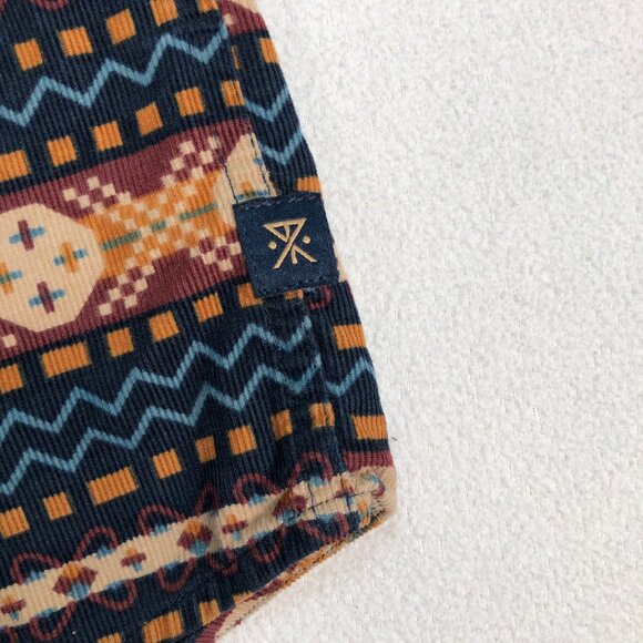 Roark Shirt Men's M Multicolor Aztec Flannel 100% Cotton Pocket Logo Button Down - Picture 9 of 16